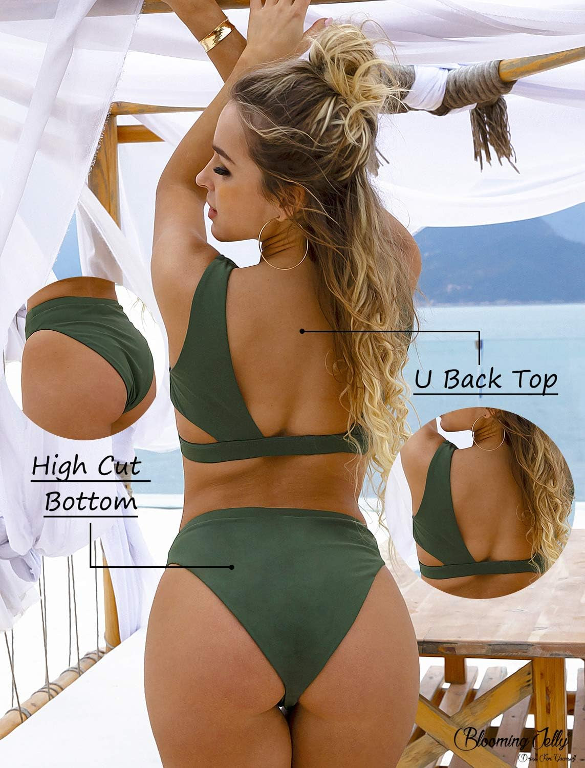 Women'S High Waisted Swimsuit Crop Bikini