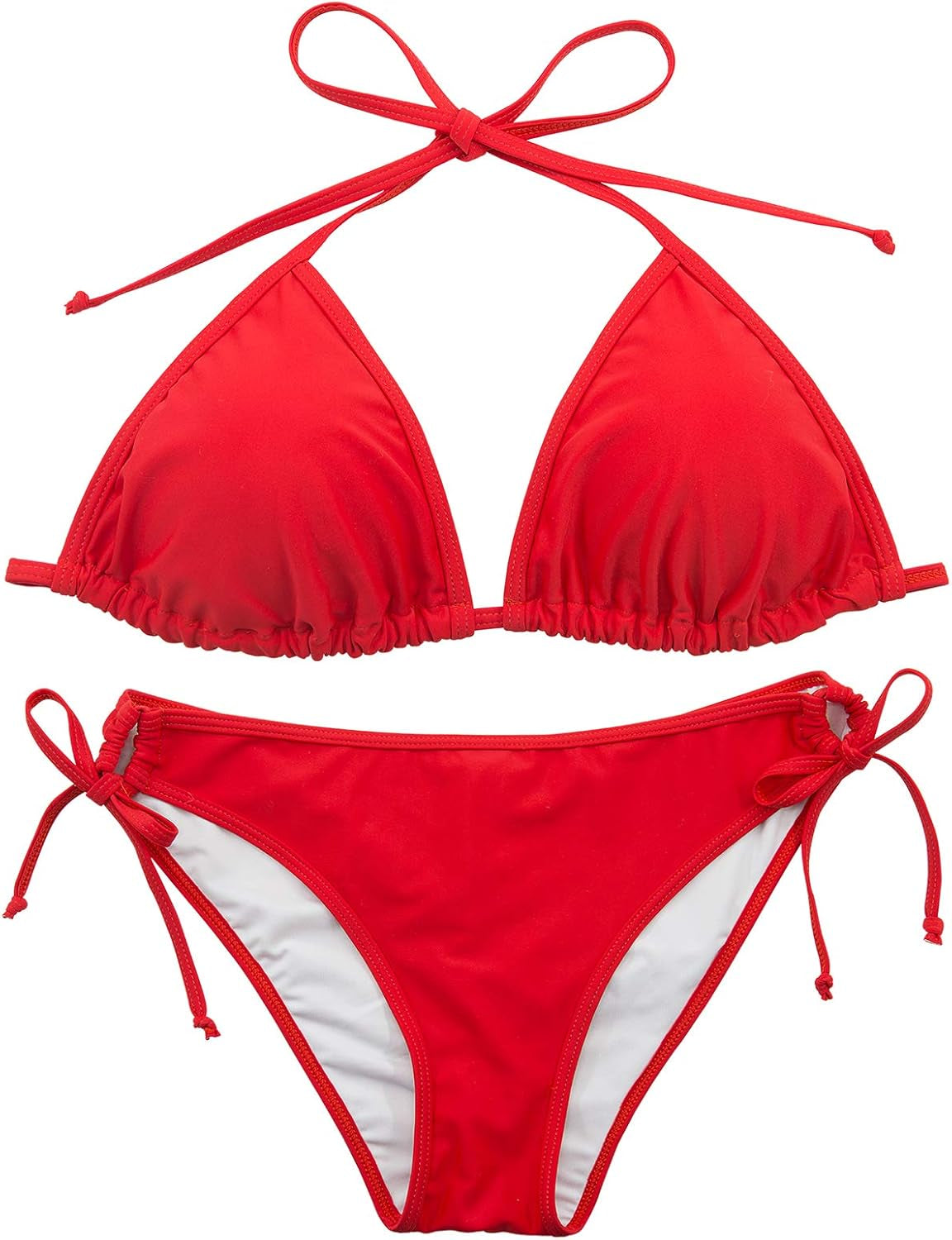 Women Tie Side Triangle Bikini 