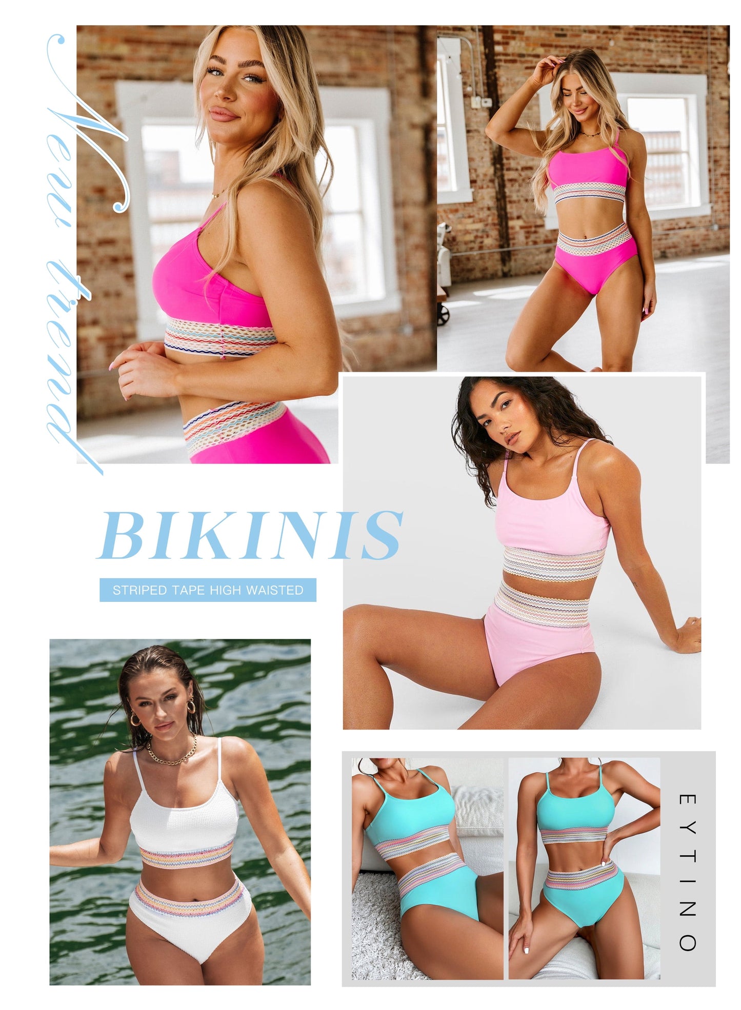 Women'S Bikini Sets Colorblock Trim 